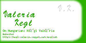 valeria kegl business card